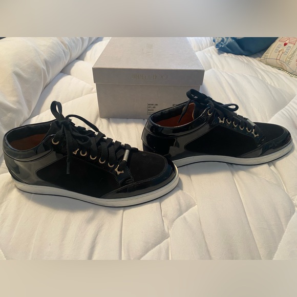 Jimmy Choo Black Suede and Patent Leather Miami sneakers - Picture 9 of 9